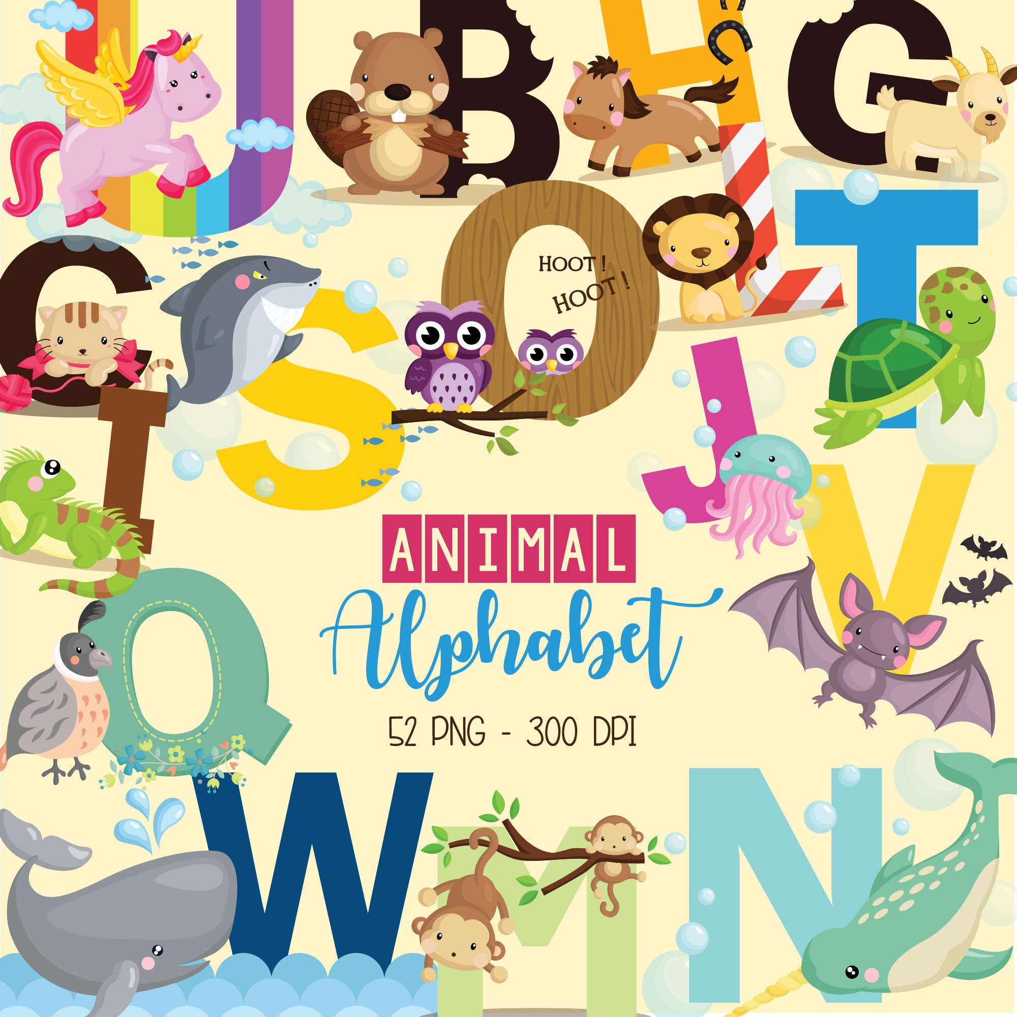 Download Animal Alphabet Clipart - Education and Learning Clip Art ...
