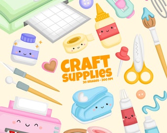 Craft Supplies Clipart - Hobby Clip Art - Equipment Clipart - Free SVG on Request
