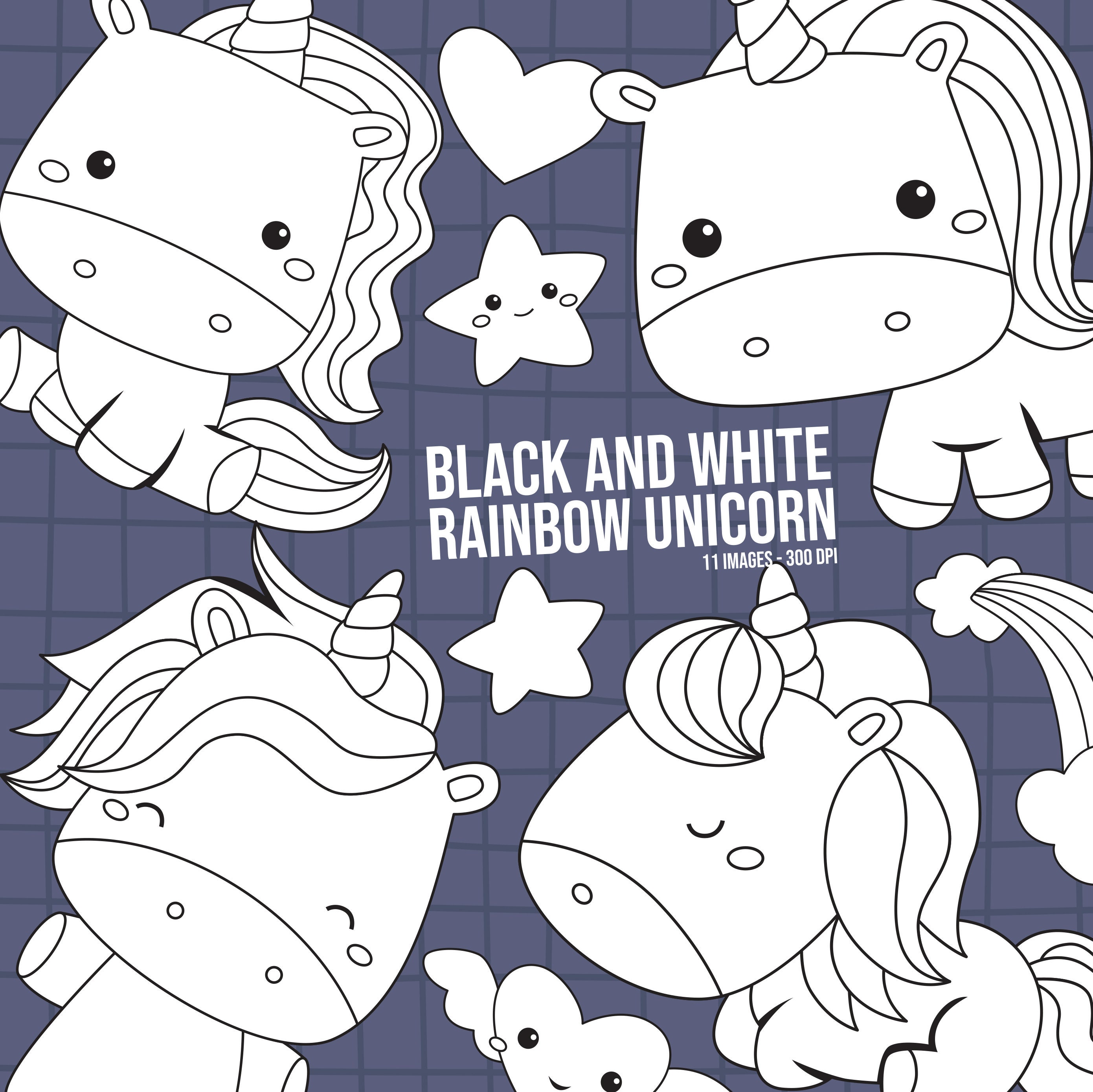 Download Rainbow And Unicorn Clipart Cute Unicorn Clip Art Black And White Free Svg On Request