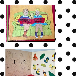 Excellent 1937 Print of Mother Goose Collectible “STICK’ EM” Book ~ Wow What a Collectible!