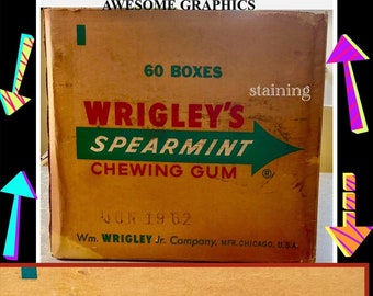 RARE Vintage Wrigley’s Spearmint Gum Shipping Box collector's item