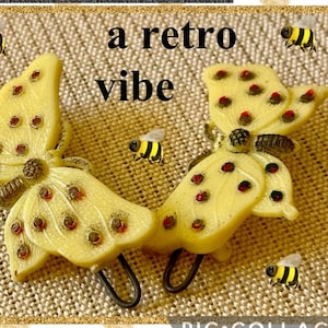 Vintage Barrettes from the 60s ~ So precious! Take a peek! Butterfly matching pair Available!