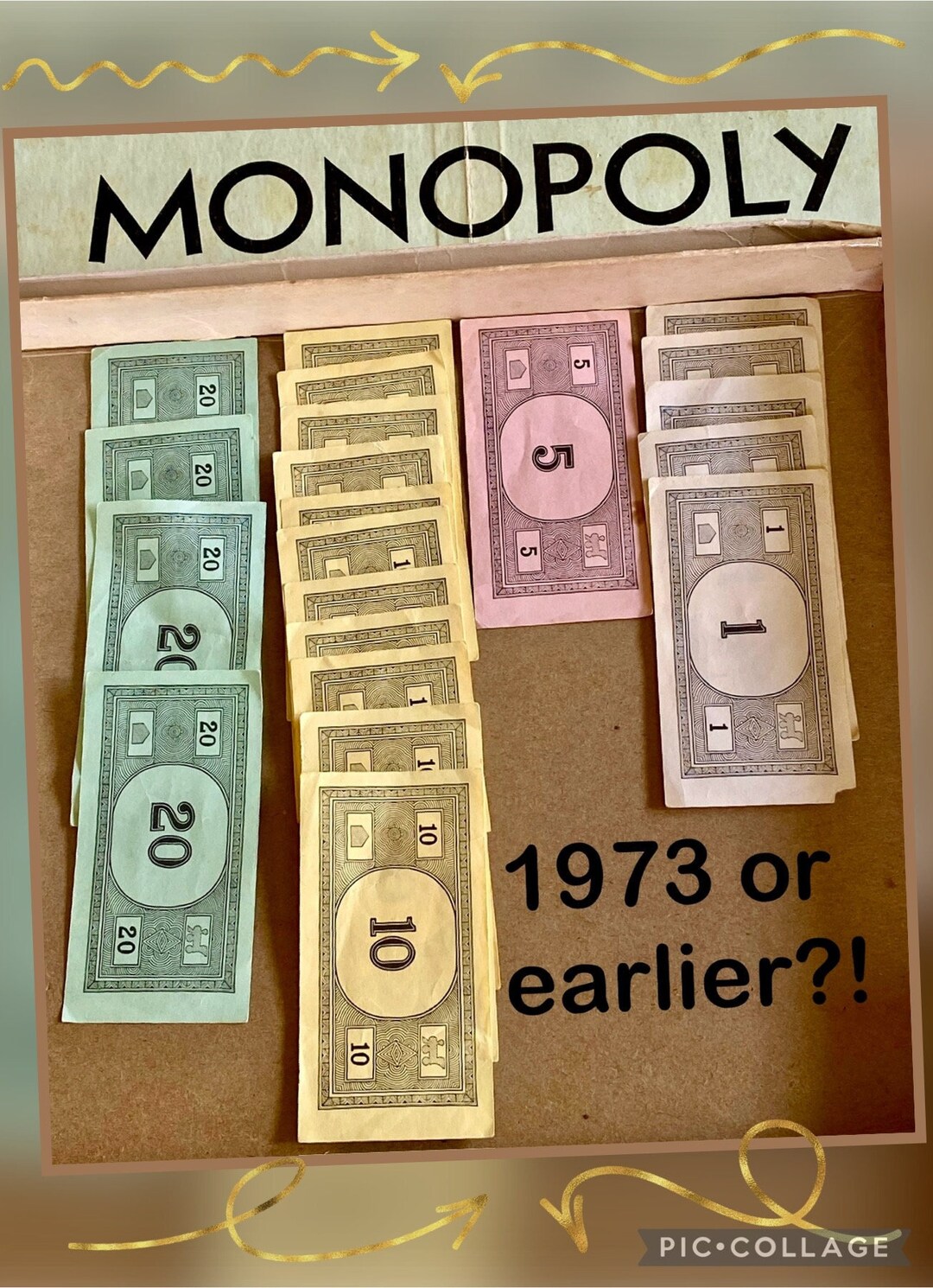 Incomplete Money Monopoly Game Money Incomplete, 21 TOTAL Bills VINTAGE & in Good ...