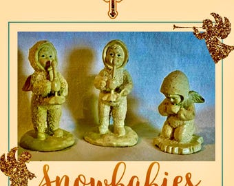 Figuras miniatura vintage descatalogadas de Snowbabies ~ una colección de cuentos de invierno
