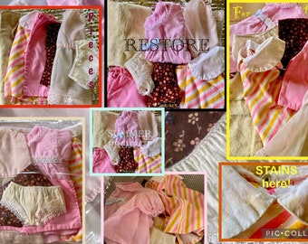 Vintage Doll Clothes ~ 7 Project Pieces in Need of Your Help to bring them back to life!
