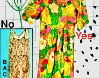 2 combinaisons florales vintage une pièce pour femmes - Jaune grand/Très grand et couleur tropicale moyenne