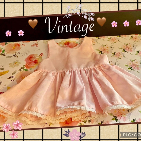 Baby Doll Dress ~ for Dolls 18” or larger. No flaws here! Color is a soft Beautiful Summertime Pink.