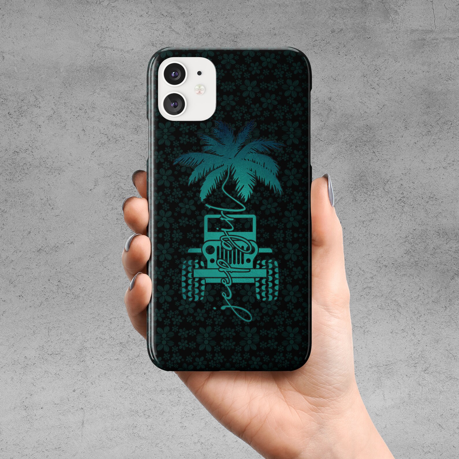 Jeep Phone Case Jeep Girl Phone Case With Teal & Black Etsy
