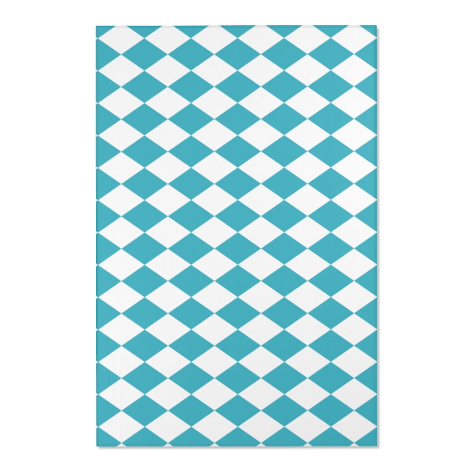 Blue And White Checkered Rug Etsy