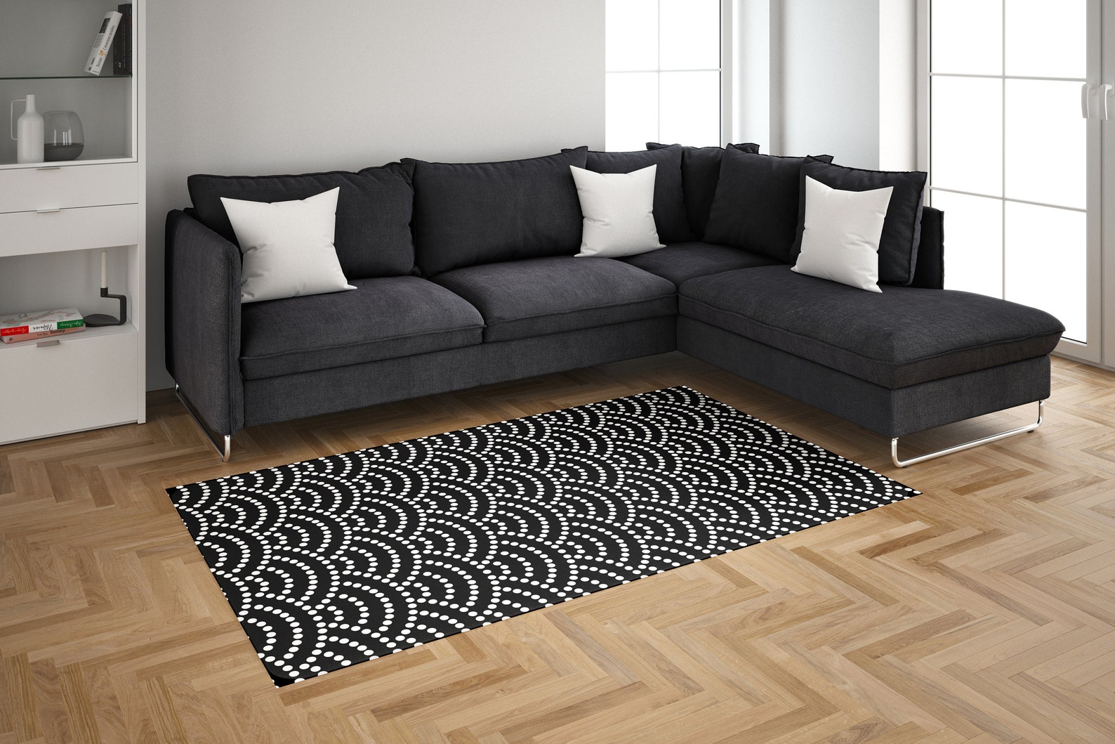 Rugs For Living Room Japanese Wave Area Rugs Modern Rugs Etsy