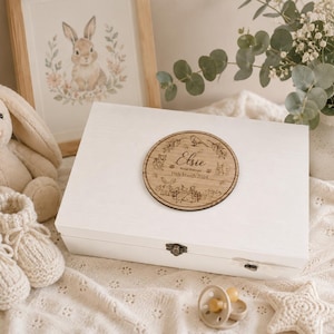 Boîte souvenir bébé nouveau-né, boîte souvenir bébé personnalisée, cadeau nouveau-né, cadeau unique pour nouvelle maman, boîte souvenir gravée pour cadeau bébé personnalisé