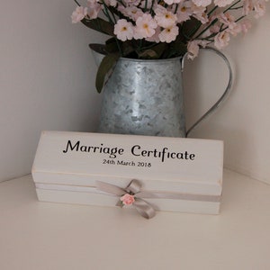 Cadeau de mariage, détenteur d'un certificat de mariage personnalisé,