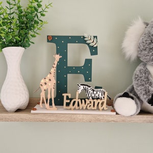 Personalised Safari Animal Name Print, Nursery Print, Nursery Wall Art, Nursery Decor, Boys Wall Art, Jungle Nursery Decor, New Baby Gift
