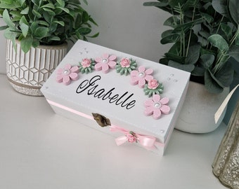 Personalised Girls Jewellery Box, Personalized Trinket Box, Girls Hair Accessories Storage, Girls Birthday Gift, Jewelry Box for Kids,