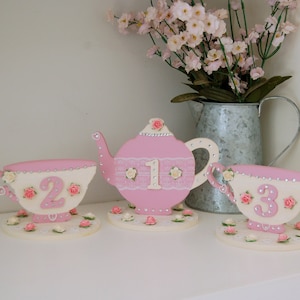 Tea Party Table Numbers, Wedding Table Numbers