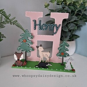 Woodland Nursery Freestanding  Letter, Woodland Nursery Decor, Freestanding Letter, Woodland Forest Animals, New Baby Unique Gift,