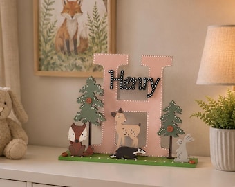 Woodland Nursery Personalised Initial Name Letter,