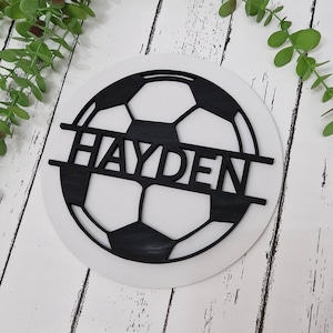 Football Personalised Name Wooden Door Plaque, Wooden Football Sign, Footballer Gifts, Personalised Football Sign, Football Wall Art Kids