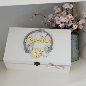 Pretty Keepsake Box for a New Baby, Newborn Memory Box Gift, Bespoke Baby Keepsake, Pretty Keepsake Box for Baby