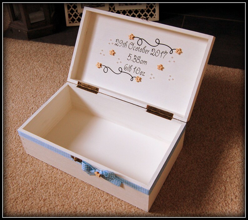 Children's Memories Box Christening Present New Baby Boy Etsy UK