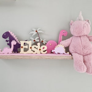 Pink Dinosaur Bedroom Name Sign, Girly Dinosaur Gift, Girls Jurassic Gift, Girls Birthday Gift, Dinosaur Gift for Girls, Dinosaur Bedroom