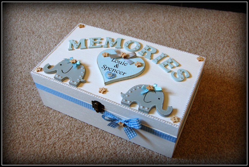 Twin Baby Gift Twins Keepsake Box New Born Babies Memory Etsy
