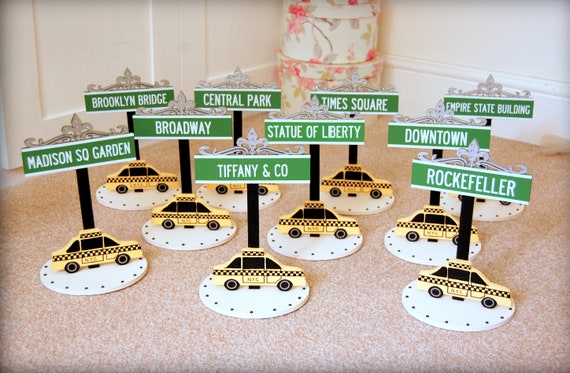 New York Party Table Names New York Wedding Signs New York Etsy