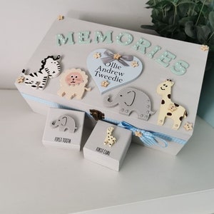 Safari Baby Keepsake Box, New Baby Gift, Memory Box, Baby Memory Box, Colours can be changed, Baby Boy Memory Box, Baby Girl Memory Box