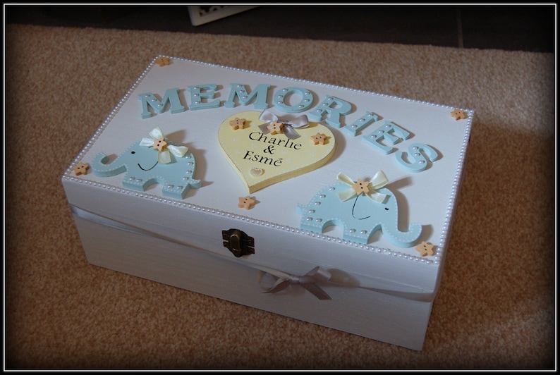 Twin Baby Gift Twins Keepsake Box New Born Baby Memory Box Etsy UK