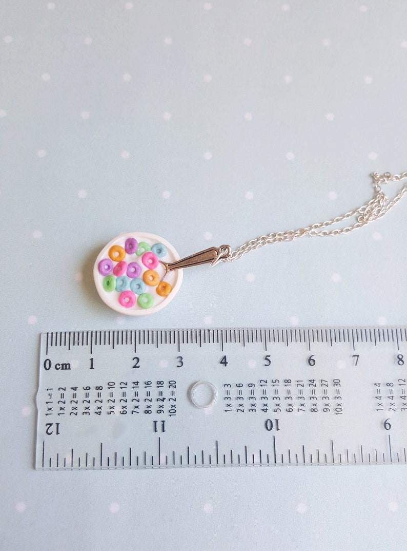 Bowl of Cereal Necklace Fruit loops cereal rainbow necklace Etsy
