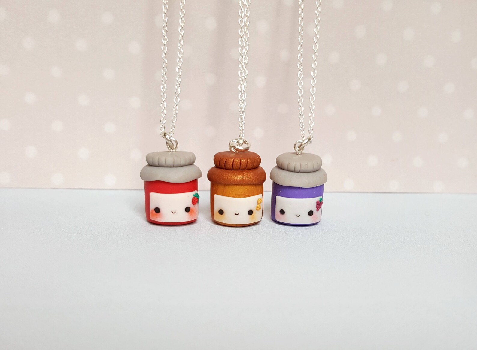 3 BFF Peanut Butter & Jelly Keychain Best Friend Necklace Etsy