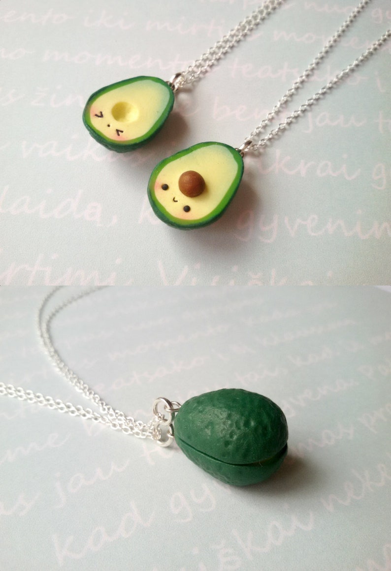 Green OFFicial mail order Avocado Necklace vegan jewelry clay minia charms kawaii Free shipping New
