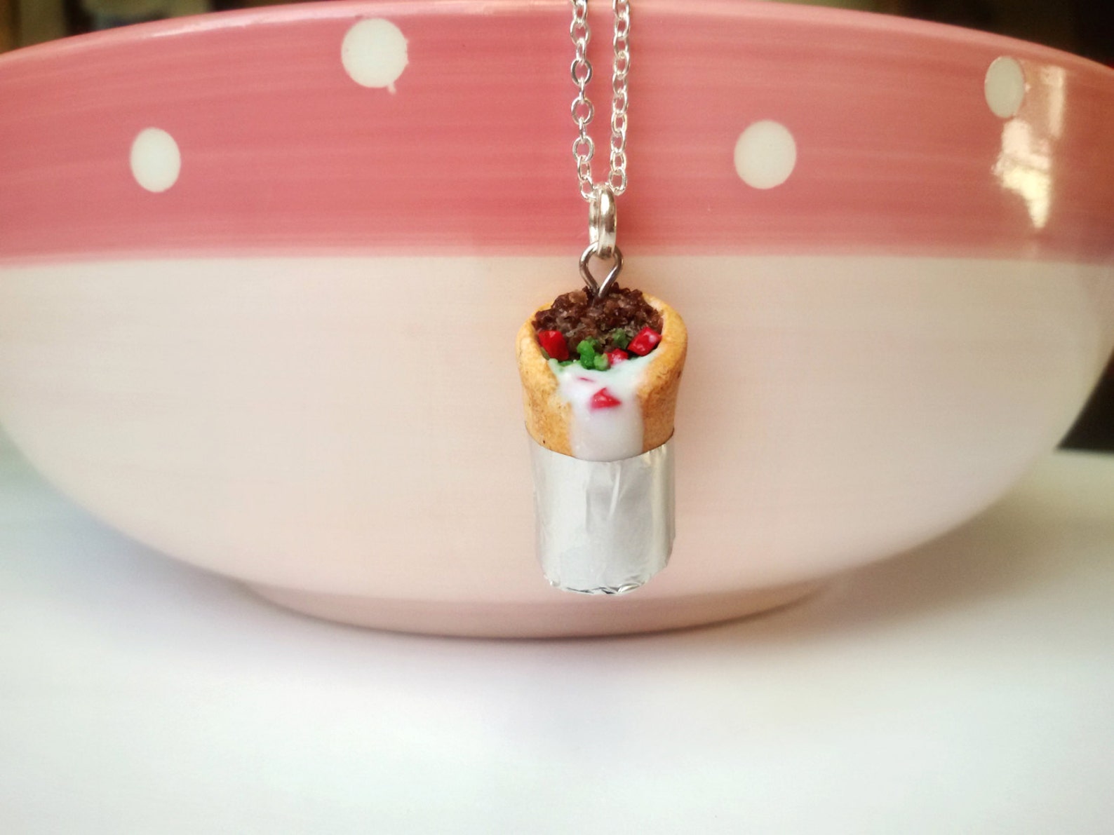 Burrito Necklace Food Pendant Miniature Food Jewelry Kawaii Etsy