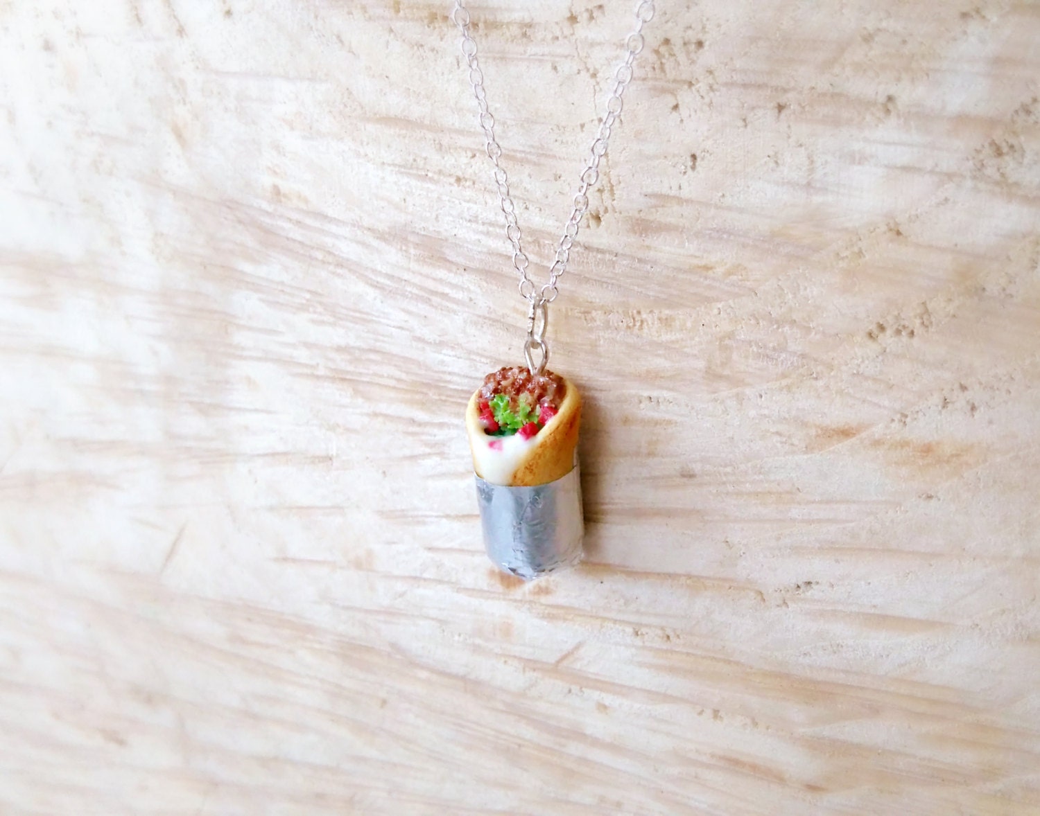 Burrito Necklace Food Pendant Miniature Food Jewelry Kawaii Etsy