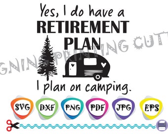 Happy Camper SVG Cut Files-Quotes SVG-Van Svg-Caravan svg-Camper svg- Silhouette Cutting File- SVG file for Cricut-Eps- Dxf- Pdf