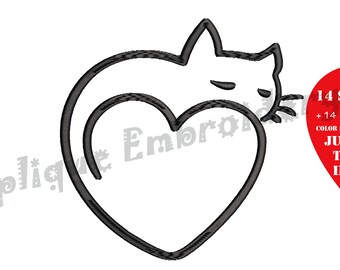CAT Shape EMBROIDERY Design-Kitty-Animals Embroidery-Machine Embroidery Patterns-Instant Download-PES