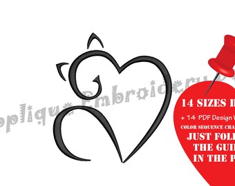 Love CAT EMBROIDERY Design-Animals Embroidery-Pets Embroidery-Machine Embroidery Patterns-Instant Download-PES