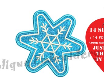 Snowflake Embroidery Applique Design-Christmas Embroidery-Frozen Snow Flake Machine Embroidery Patterns-Instant Download-PES