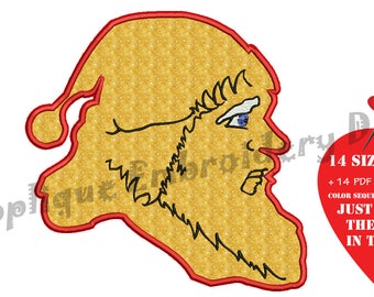 Santa Applique Embroidery Design-Christmas Embroidery-Santa Claus Applique-Applique Patterns-Instant Download-PES
