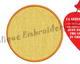 Diseño de bordado de aplique circular – Formas, monograma (descarga instantánea)