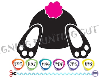 Bunny Tail SVG, Easter Rabbit Butt Silhouette (Digital Files)