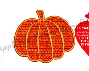 Pumpkin Embroidery Applique Design- Halloween Pumpkin-Thanksgiving Autumn Fall -Applique Patterns-Instant Download-PES