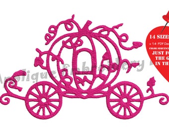 Princess Carriage Embroidery Design, Fairy Tale (Instant Download - PES)