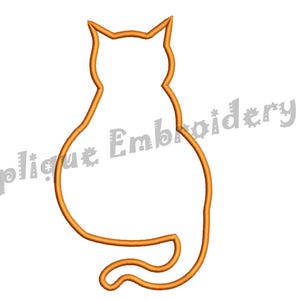 Cat Applique Embroidery Design-Kitty Applique Pattern image 2