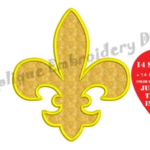 Design de bordado à máquina de apliques de flor de lis - Aplique de símbolos - Mardi Gras - Padrões de apliques - Download instantâneo - PES