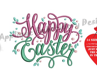 Happy Easter Embroidery Design-Easter Embroidery-Bunny Embroidery-Quotes Embroidery-Machine Embroidery Patterns-Instant Download-PES