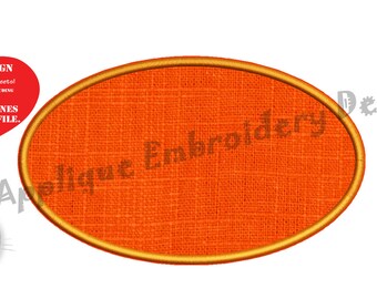Oval Frame Applique Embroidery Design – Monogram, Labels (Instant Download)