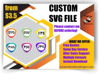 CUSTOM SVG design-Personalized SVG-Photo to svg-Customized printable file-Diy Print-Cutting Files-Custom dxf-Custom Digitize-Gifts-Vector