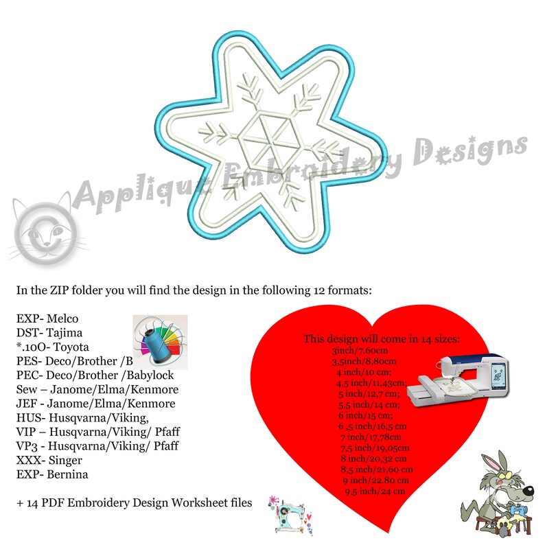 Snowflake Embroidery Applique Design-Christmas Embroidery-Frozen Snow Flake Machine Embroidery Patterns-Instant Download-PES