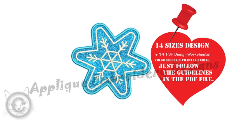 Snowflake Embroidery Applique Design-Christmas Embroidery-Frozen Snow Flake Machine Embroidery Patterns-Instant Download-PES